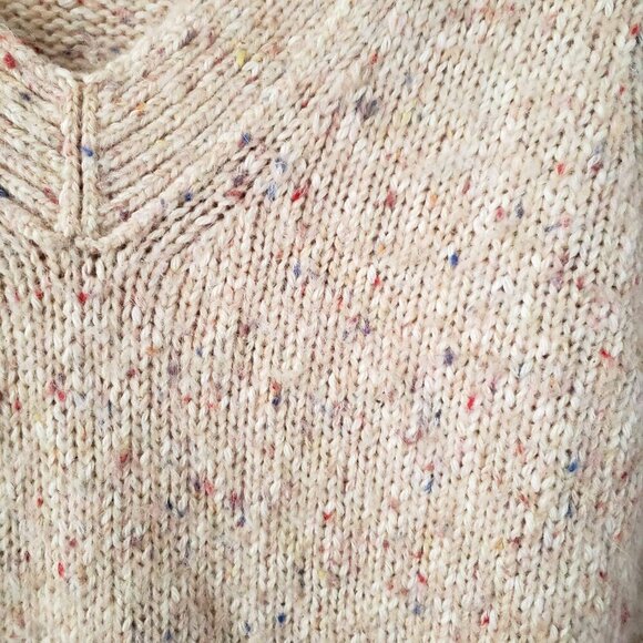Magaschoni Pale Pink Confetti Speckle Chunky Wool Alpaca Blend Sweater Sz MED - Picture 10 of 16